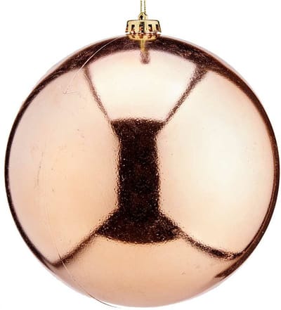 Krist+ Grote decoratie kerstbal - champagne - 20 cm - kunststof - glimmend - kerstversiering