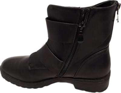 LUCKYSHOES-BIKERBOOTS-2 BREDE SLUITRIEMEN-GROTE GESP-MATLEDERLOOK-39