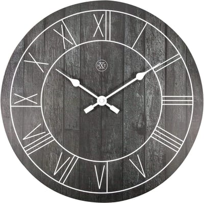 nXt Paul – Wandklok – 40 cm – Hout – Zwart – Stil
