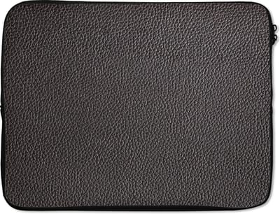 Laptophoes 17 inch - Leer - Lederlook - Zwart - Licht - Laptop sleeve - Binnenmaat 41x28 cm - Zwarte achterkant - Back to school spullen - Schoolspullen jongens en meisjes middelbare school - Macbook air hoes - Chromebook sleeve