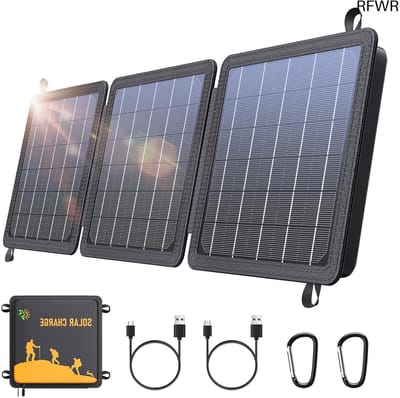 RFWR® Draagbare 15W Opvouwbare Zonnepaneellader – Waterdicht en Ideaal voor Kamperen en Wandelen