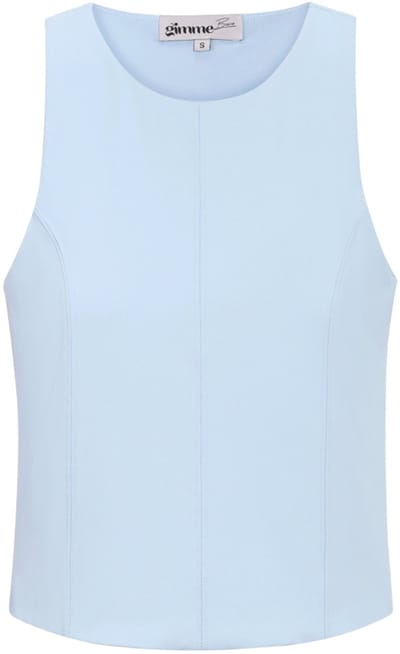 Gimme - Sporty Top Basic – Gebreide Mouwloze Top – Sportieve Top met Vormvaste Stretch - Blauw - Maat XS