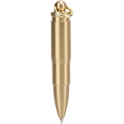 Balpen Actie Pen Zakformaat Messing Noodpen met Sleutelhanger voor Buiten Kamperen Reizen beige