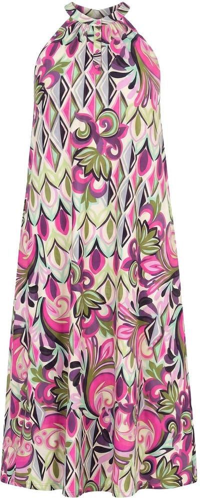 Ulla Popken - Dames - Maxi-jurk cotton touch A-lijn ronde hals mouwloos - Orchidee - Maat 42+