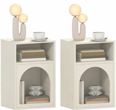 HOMCOM-Nachtkastje-MDF-40x30x60cm-Crème