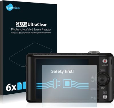 Savvies - Screenprotector voor Sony Cyber-Shot DSC-WX220 - Folie Beschermfolie transparant 6 Stuks