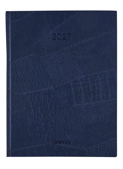 Brepols bureau agenda 2027 - OPTIVISION LARGE [0.117] - LUCCA - Bureau agenda - 1 week op 2 pagina's - Weekoverzicht - Donkerblauw - 17.1 x 22 cm