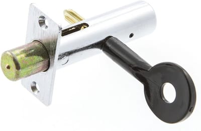 Veiligheidsdeurgrendel - Deurslot met sleutel - Deuren beveiligen - Voor houten deuren - 63mm of 75mm - Chroom