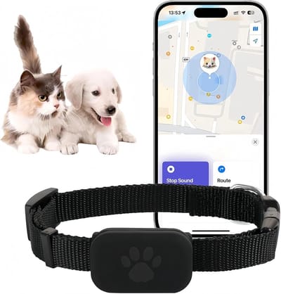 GPS-Halsband Voor Katten En Honden - DierenTracker Zonder Abonnementskosten - Real-Time Tracking Met Geluid-Zoekfunctie - 12 Maanden Batterijduur - Waterdicht - Lichtgewicht Huisdieren Volgsysteem