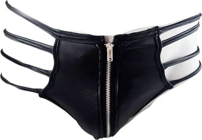 BamBella ® - String - Maat S/M Zwart SM kleding BDSM met rits erotische heren kleding ondergoed lingerie onderbroek zwart