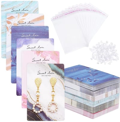 Sieraden Display Kaarten - 100 stuks - Praktische set voor sieraden - Wit karton - Oorbellen en armbanden - Perfect voor DIY projecten