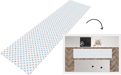 Keukenloper - Loper keuken - Sneeuwvlok - Hart - Winter - Patronen - 200x50 cm - Keukenloper vinyl