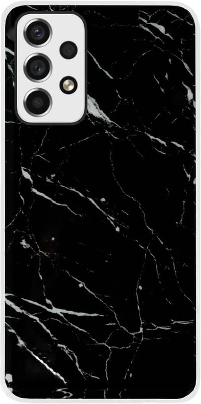 ADEL Siliconen Back Cover Softcase Hoesje Geschikt voor Samsung Galaxy A53 - Marmer Zwart