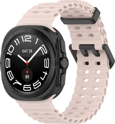 By Qubix - Compatible Samsung bandje - Marine Band siliconen - Lichtroze - Geschikt voor Samsung Galaxy Watch Ultra / Ultra 2 - 47mm