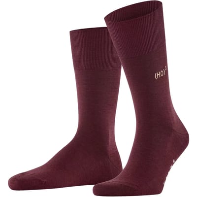 FALKE Airport X-Mas Calculation gedessineerd wol katoen sokken heren rood - maat 39-40