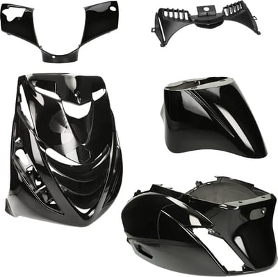 Kappenset Piaggio Zip SP Hoogglans Metallic zwart