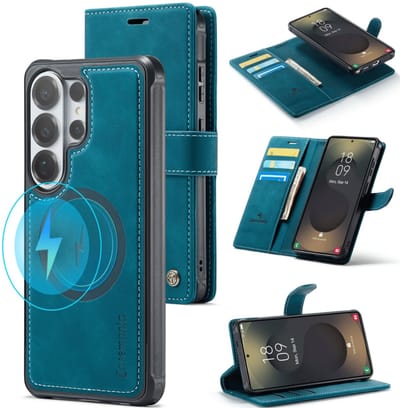 Casemania Bookcase 2 in 1 Magnetic MagSafe Case – Geschikt voor Samsung S26 Ultra - Groen