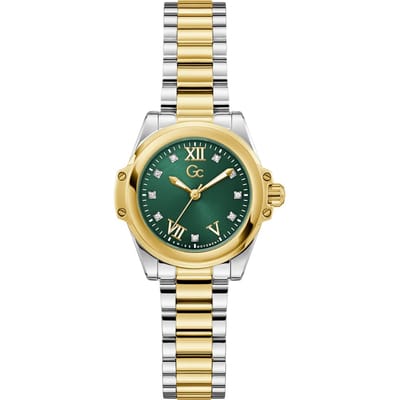 Gc Gc Bolt Lady Mini Small Size Metal Analoog Quartzhorloge Zilverkleurig En Goudkleurig Kast Gemaakt Van 100% Roestvrij Staal En Een Armband Van 100% Roestvrij Staal 30 Z58001L1, Z58002L9