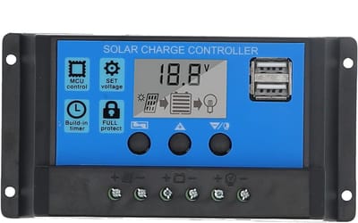 Solar Laadregelaar - PWM Batterijregelaar - Zonnepaneel Energie - Drietraps Opladen - 14x8x4 CM - Rood