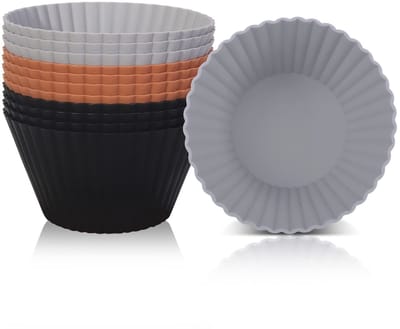 KITCHEN 9,2CM Grote Cupcake-vormen, 12 Stuks Anti-aanbaklaag Bakken Cups, Herbruikbare Muffin Mallen, Cups voor Cakes, Muffinvorm Van Siliconen Voor, Siliconen Bakvormen, Lucht Friteuse Voering