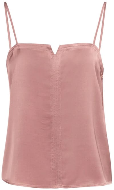 Top met smalle bandjes en subtiele V-inkeping kleur burlwood pink maat 34
