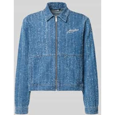 regular fit jack in denimlook met structuurpatroon