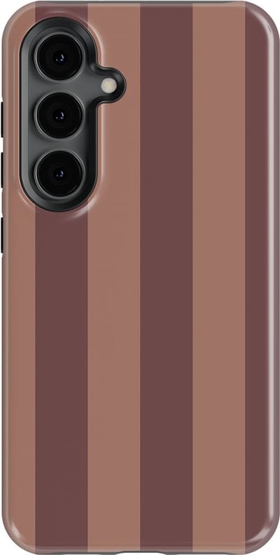DripCase Gestreept Hoesje Samsung Galaxy S24 | Backcover met Mag | Stripes Motief | Trendy Case Samsung Galaxy S24 met Strepen Burgundy Rush