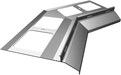 Renoplast® aluminium binnenhoek 135° voor dakgoot profiel K20 grijs | Afwerking van terrassen en balkons | gietvloeren | Waterafvoersystemen hoekprofiel | gepoedercoat