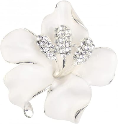 Broche Pin voor Vrouwen Bloemen Broche met Gemaakt Crystal 29.8g
