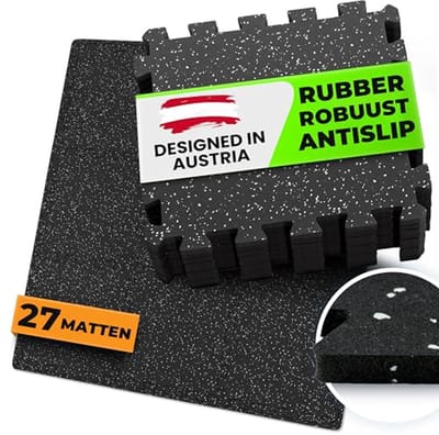 Beschermende Matten Set - Rubberen Vloerbescherming - Fitness en Gym - Puzzle Vorm Uitbreidbaar - 2.53 m² - Zwart