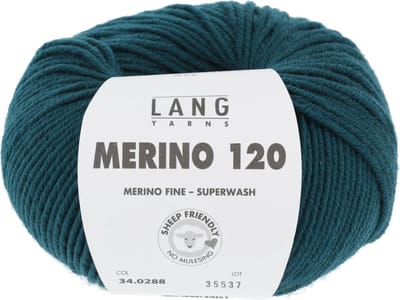 Lang Yarns Merino 120 - 288 donker petrol - Merinowol Garen