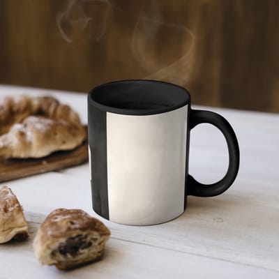 Magische Mok - Foto op Warmte Mokken - Koffiemok - Geometrische - Vormen - Wit - Magic Mok - Beker - 350 ML - Theemok