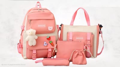 5-delige Rugzak Set / schooltas / Schoolrugzak / Rugtas / School bag / Schooltassen / Schoudertas / Rugzak Set / Schooltas set / Boekentas / Etui / Roze