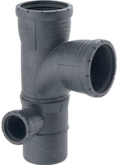 Geberit Silent-Pro Gecombineerd bochthoekstuk 87,5° links, DN 100 / 100 / 50, 393.578.14.1