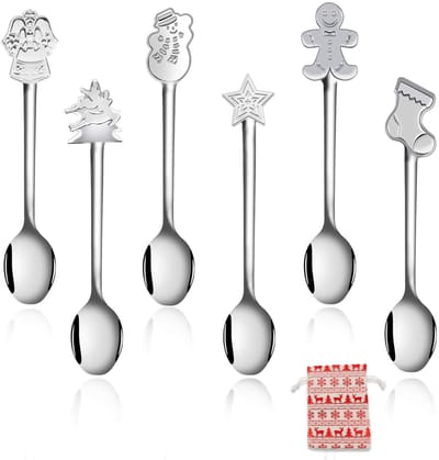 Dailygoody - 6-delige RVS Lepelset - Koffie thee en dessert lepels - Hoogwaardige roestvrijstalen lepelset - Ideaal voor dagelijks gebruik - Geschikt
