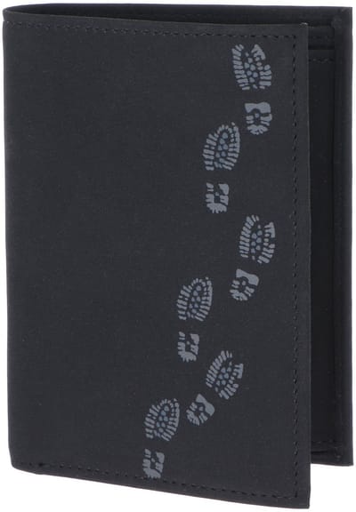oxmox portemonnee New Cryptan RFID Protect Kombibörse Footsteps Print Grey Black zwart