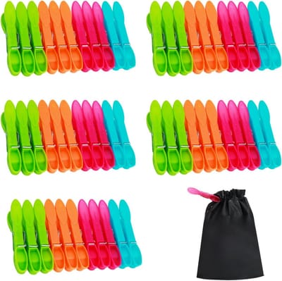 Kleurige Wasknijpers in Zak van 60 Stuks - Extra Sterk, Antislip en Geschikt voor Waslijn en Wasrek