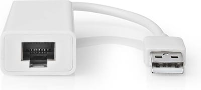 Nedis USB-netwerkadapter - USB 2.0 - 100 Mbps - USB-A Male - RJ45 Female - 0.20 m - Rond - Verguld - Koper - Wit - Envelop