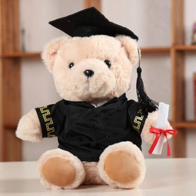 Afstuderen Dr. Berenmuts Dr. Beer Pluche Speelgoed Bachelor Teddybeer Pop Afstuderen Herdenkingsgeschenk 23Cm beige
