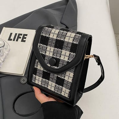 Sac à bandoulière tendance pour téléphone portable, sac à bandoulière tendance et polyvalent pour femme black