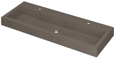 INK Momento Wastafel Quartz met 2 Kraangaten - 1200x450x90 mm - Quartz Beton