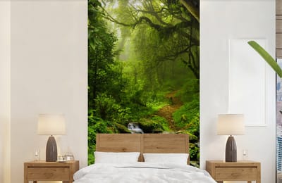 Behang - Fotobehang Natuur - Water - Jungle - Bos - Tropisch - Breedte 120 cm x hoogte 240 cm
