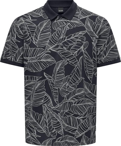 Only & Sons Poloshirt Onsvail Reg Ss Aop Polo Cs 22029668 Dark Navy Mannen Maat - S