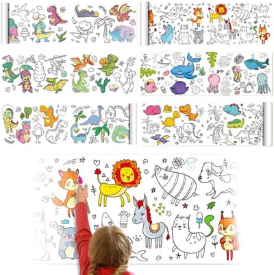 Dailygoods- Tekenrol 2 Rollen - Snijbaar Schilderpapier 300 x 30 cm - Papierrol - Doe-het-zelf Schilderpapier - Sticky Kleur Vulpapier - Creatief Tekenen