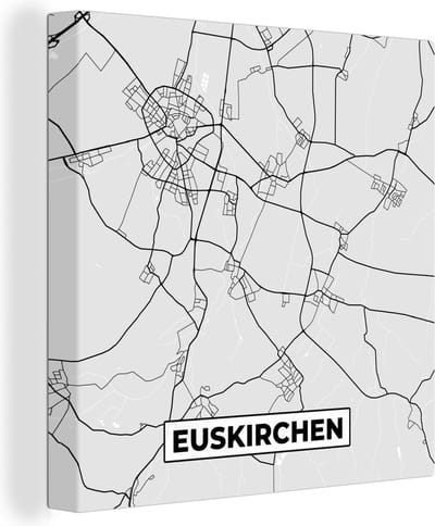 Canvas Schilderij Stadskaart - Plattegrond - Kaart - Euskirchen - Duitsland - 20x20 cm - Wanddecoratie