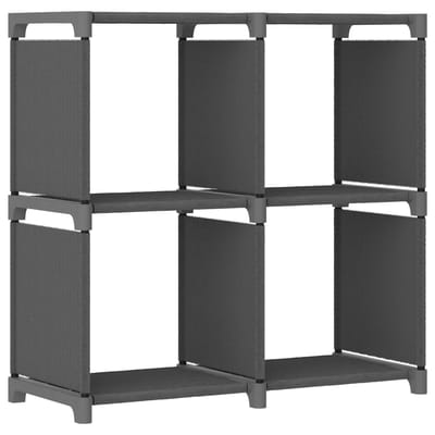 vidaXL - Kast - met - 4 - vakken - 69x30x72,5 - cm - stof - grijs