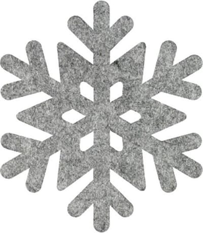 Sneeuwvlok 3 vilt onderzetters - Gemeleerd grijs - 6 stuks - ø 10 cm - Kerst onderzetter - Tafeldecoratie - Glas onderzetter - Woondecoratie - Tafelbescherming - Onderzetters voor glazen - Keukenbenodigdheden - Woonaccessoires - Tafelaccessoires