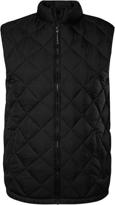 Men Plus - Heren - Doorgestikte bodywarmer opstaande kraag - Zwart - Maat 3XL