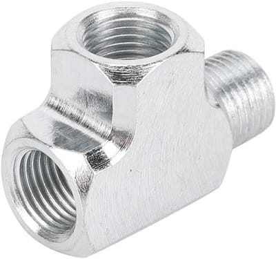Tee 1/8" 3-Weg Connector voor Water, Olie, Drukmeter en Adapter - Duurzaam en Betrouwbaar Accessoire