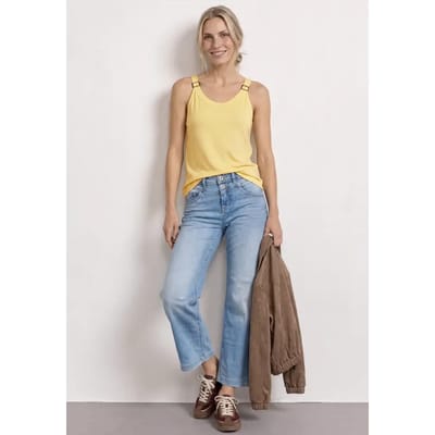 Top met V-hals en decoratief detail